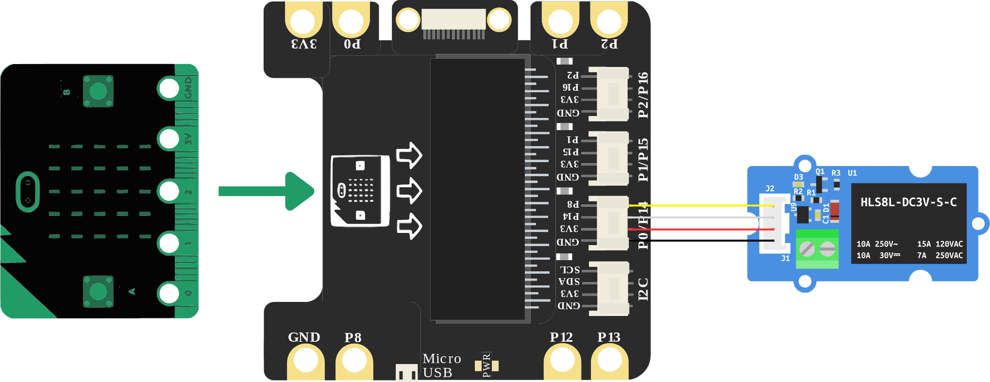 schéma de montage module relais 