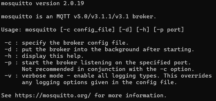 mosquitto version 