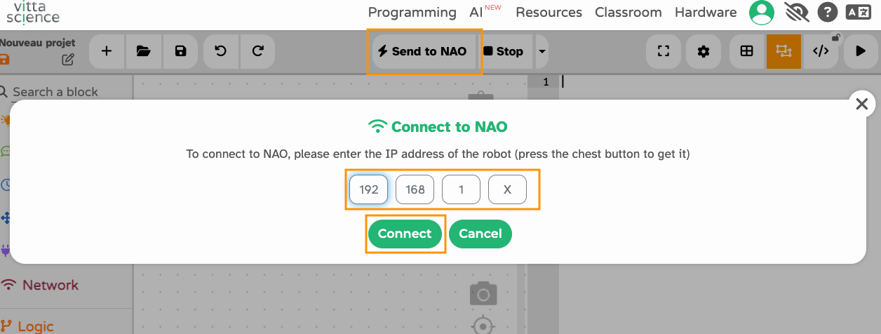 connect to NAO 