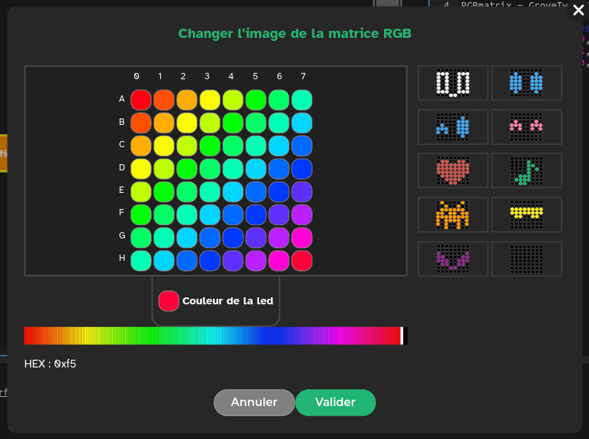 Modale édition matrice LED RGB 