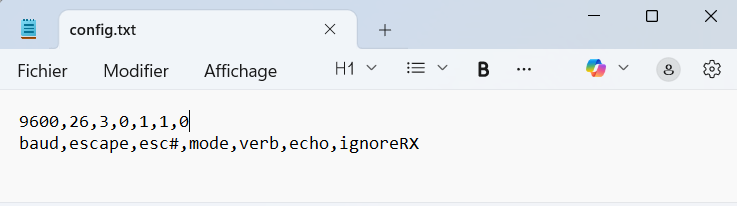 Configuration carte SD Openlog Configuration carte SD Openlog