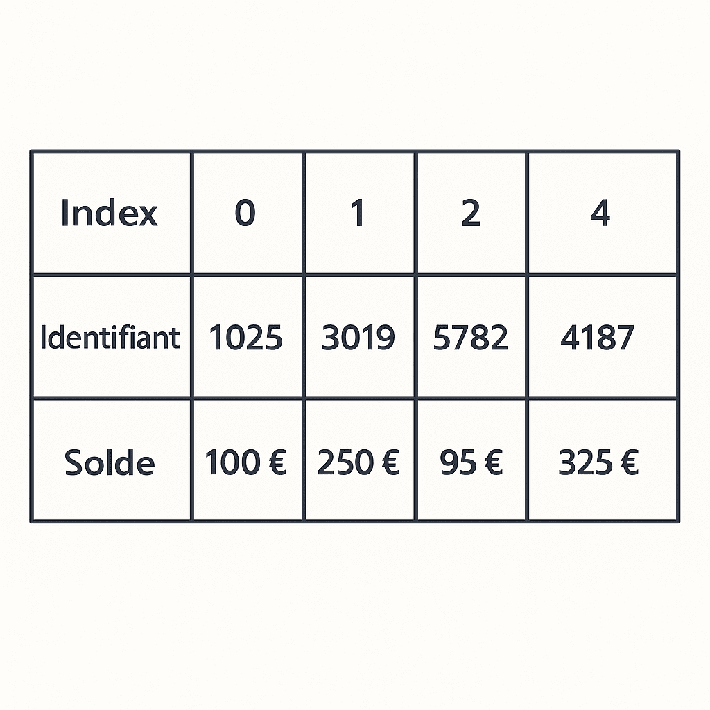 Un exemple de contenu des deux listes 