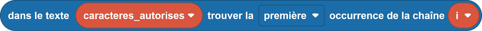 bloc vérification caractère autorisé 