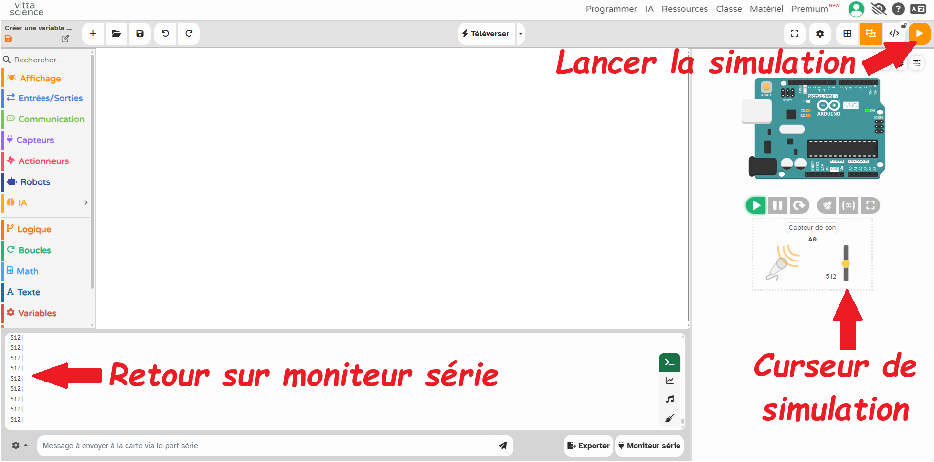 Simulation moniteur série 