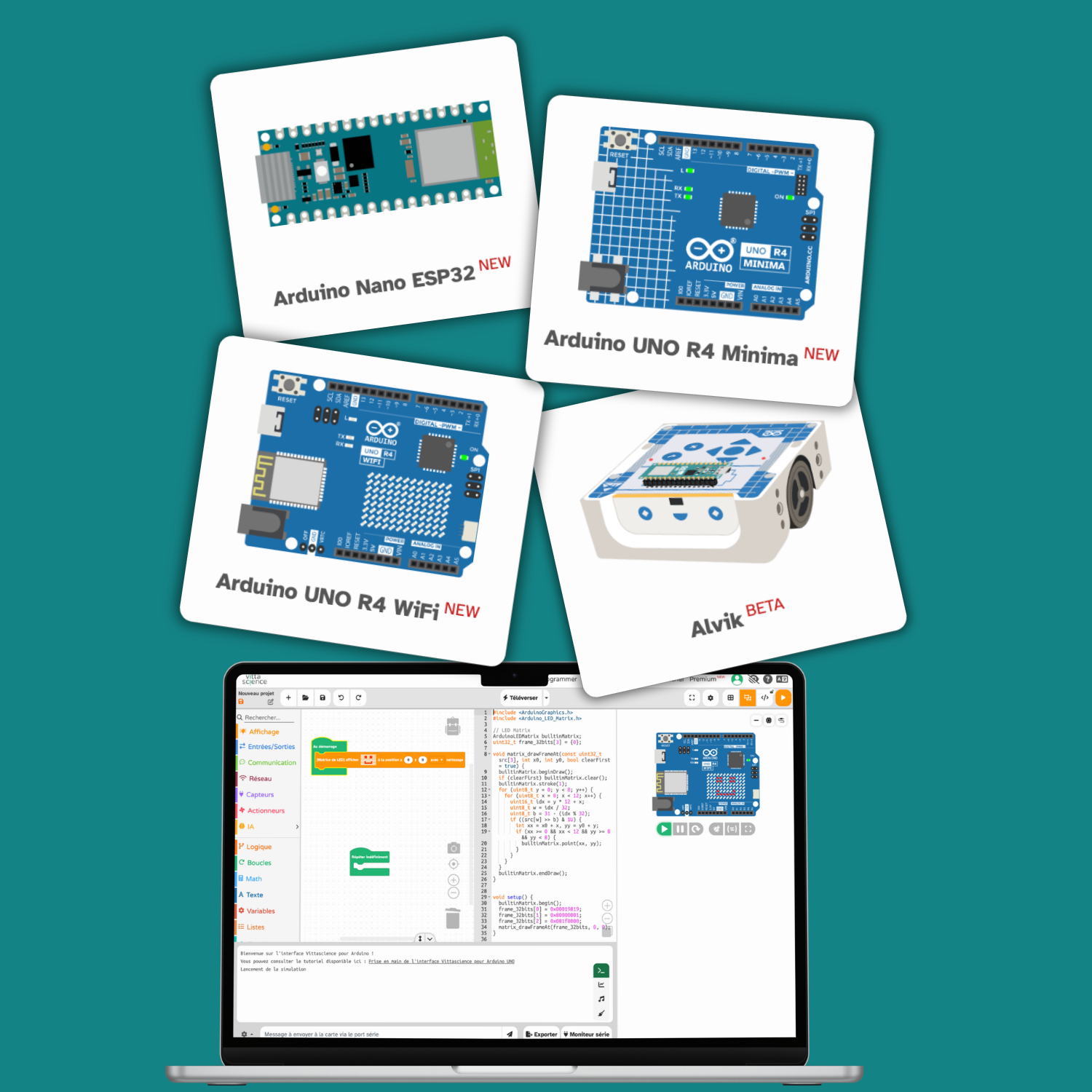 Programmer Arduino sur Vittascience